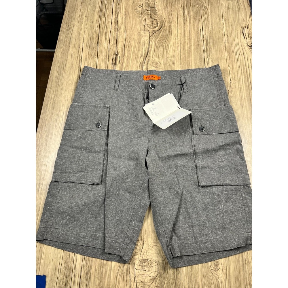 BARENA VENEZIA CARGO SHORTS GRAY SIZE IT 50 US 34 RETAIL 390$